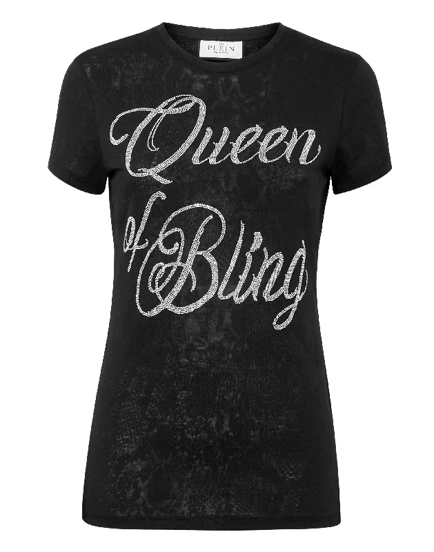 T-shirt Round Neck SS Sexy Pure Fit with Crystals