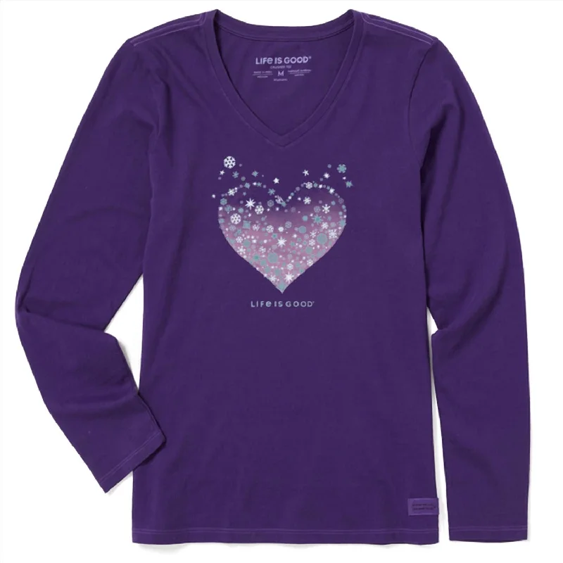 Women's Heart Of Snow Long Sleeve Shirt In Deep Purple