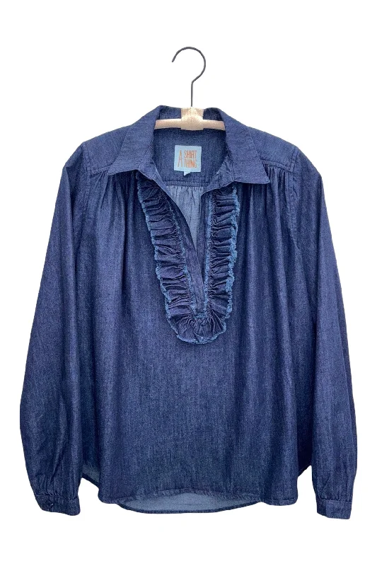 A Shirt Thing Celine Denim Top in Indigo