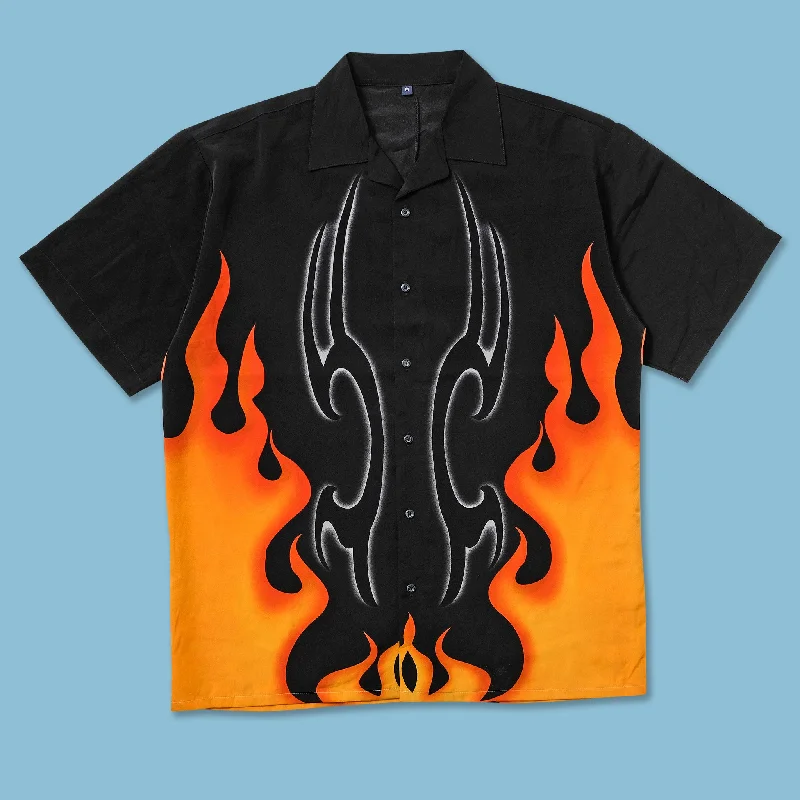 Y2K Flames Shirt Large