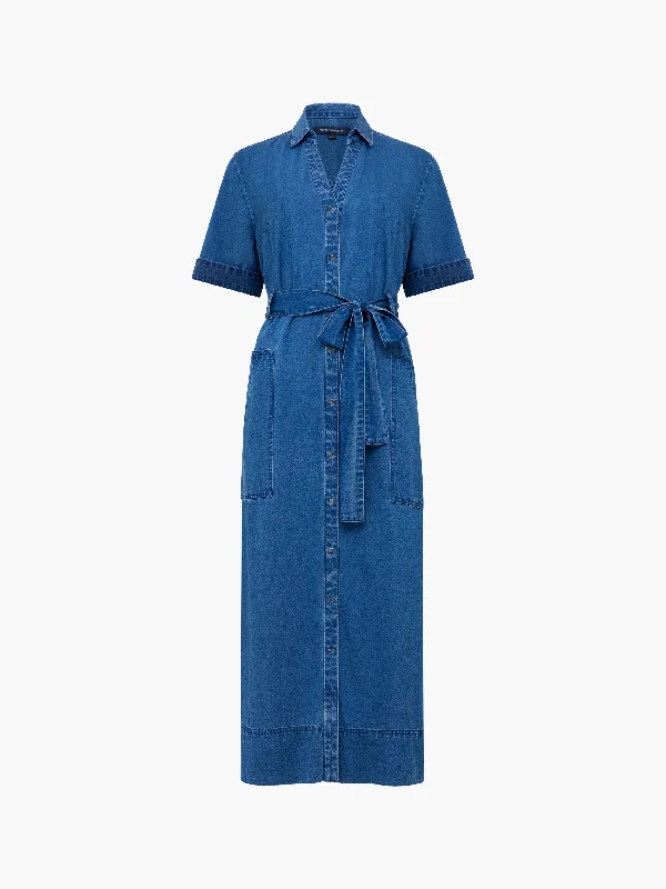 Zaves Chambray Denim Dress