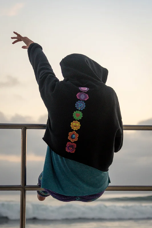 FULL CHAKRA BACK TERRY CLOTH CROP HOODIE