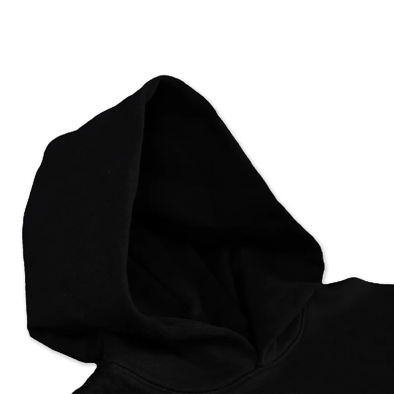 Marathon 3D Embroidered Stacked Script Hoodie - Black/Black