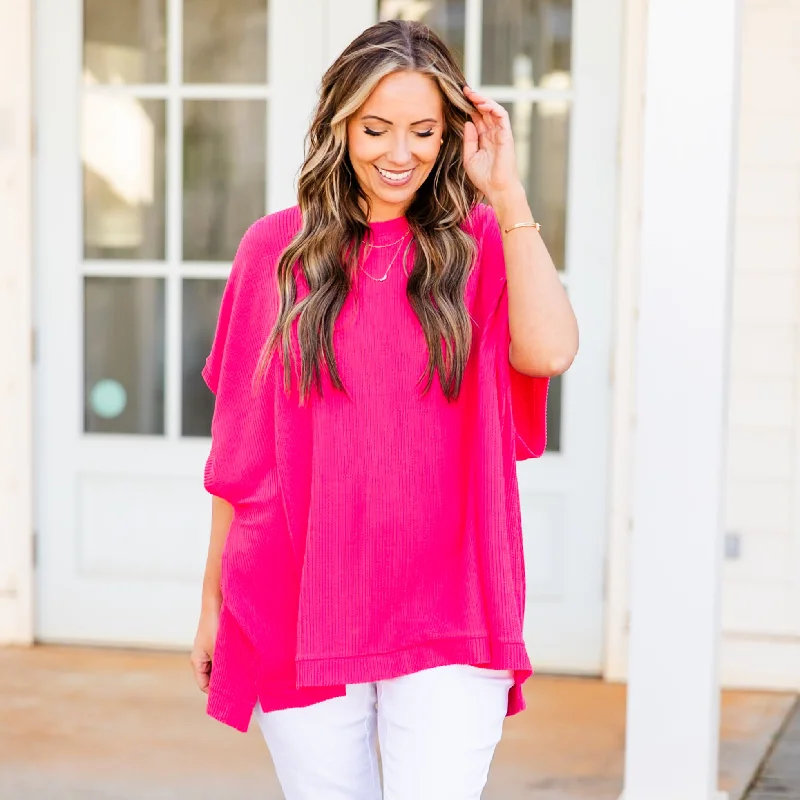 All About Knits Top, Hot Pink