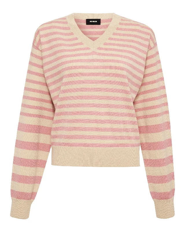 Lightknit Stripe V Neck