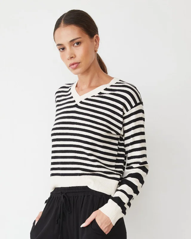 Lightknit Stripe V Neck