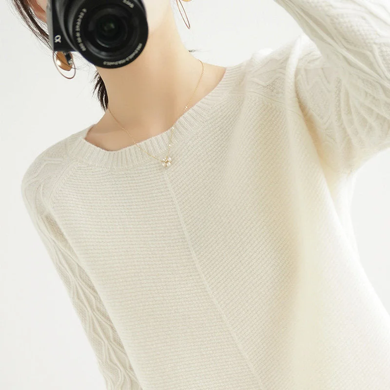 Loose Slimming Wool Knit Bottoming Shirt For Outer Wear