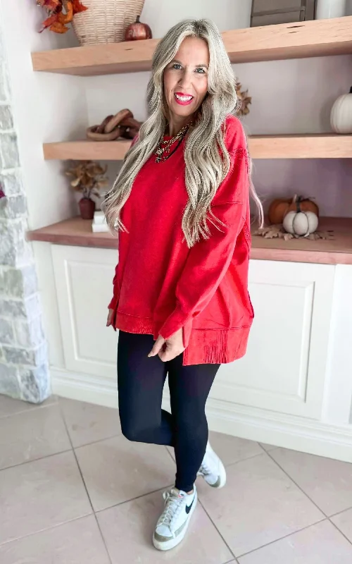 Oversized Long Sleeve Solid Knit Top