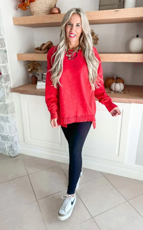 Oversized Long Sleeve Solid Knit Top