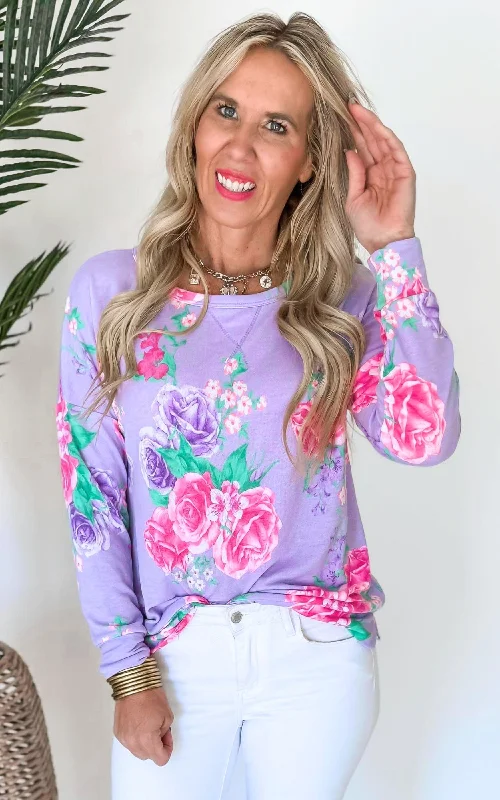 The Weekender Floral Knit Pullover Top - Final Sale