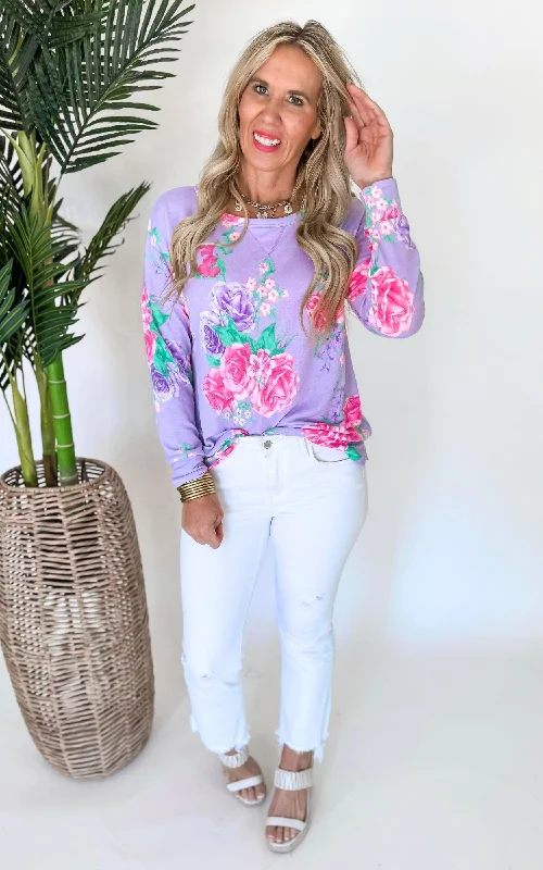 The Weekender Floral Knit Pullover Top - Final Sale