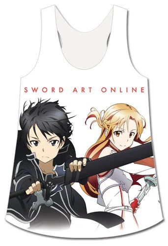 Kirito And Asuna Ready To Fight Anime Womens Tank