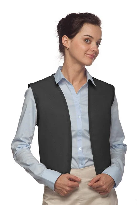 Charcoal No Pocket Unisex Vest with No Buttons