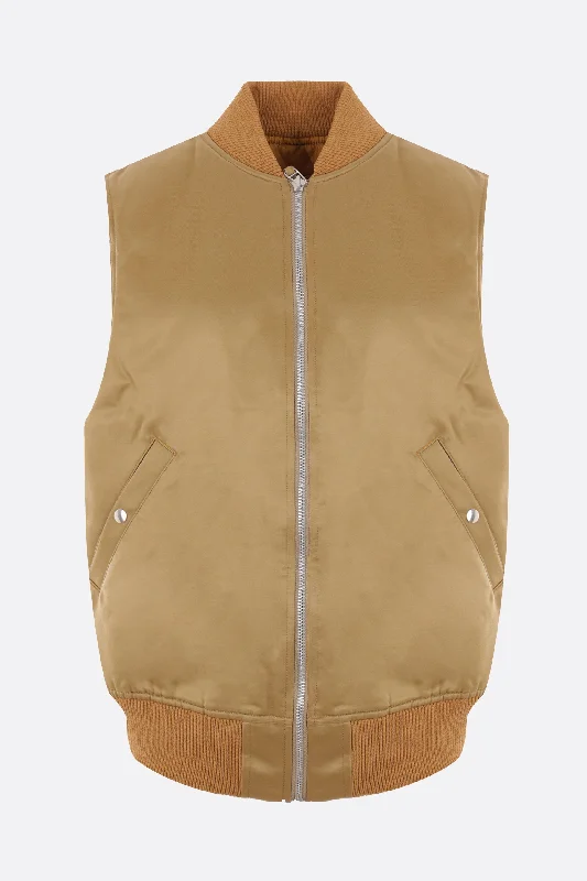 My Vest recycled technical satin oversized sleeveless bomber jacket