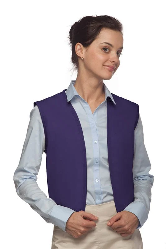 Purple No Pocket Unisex Vest with No Buttons