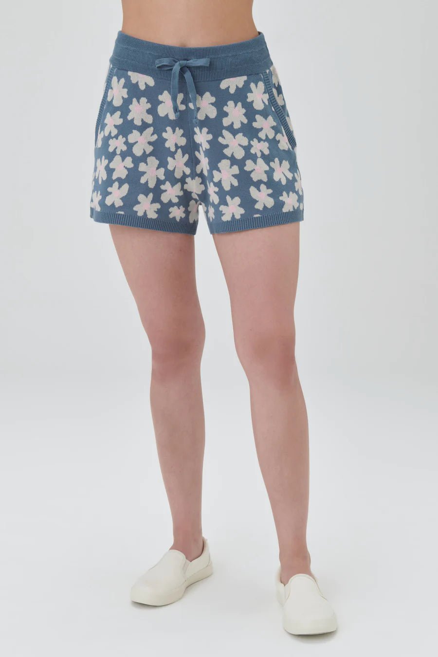 Spiritual Gangster Floral Jacquard Relaxed Sweater Shorts