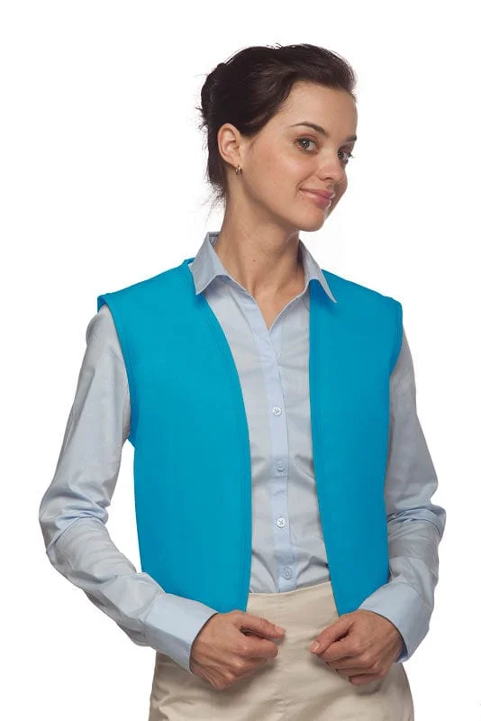 Turquoise No Pocket Unisex Vest with No Buttons