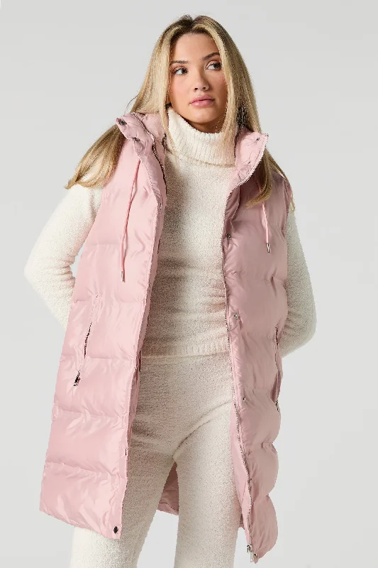 Nylon Longline Puffer Vest