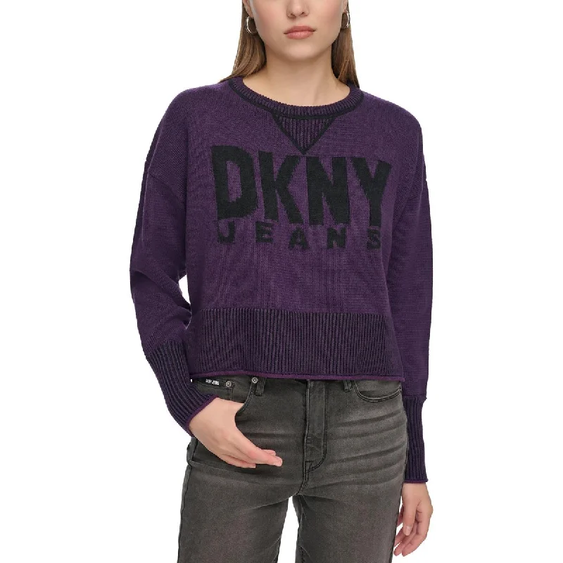 DKNY Jeans Womens   100%  Logo Pullover Sweater