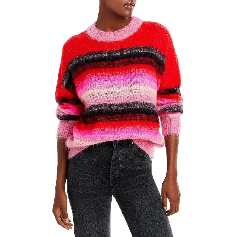 Essentiel Antwerp Womens Striped Ribbed Trim Pullover Sweater