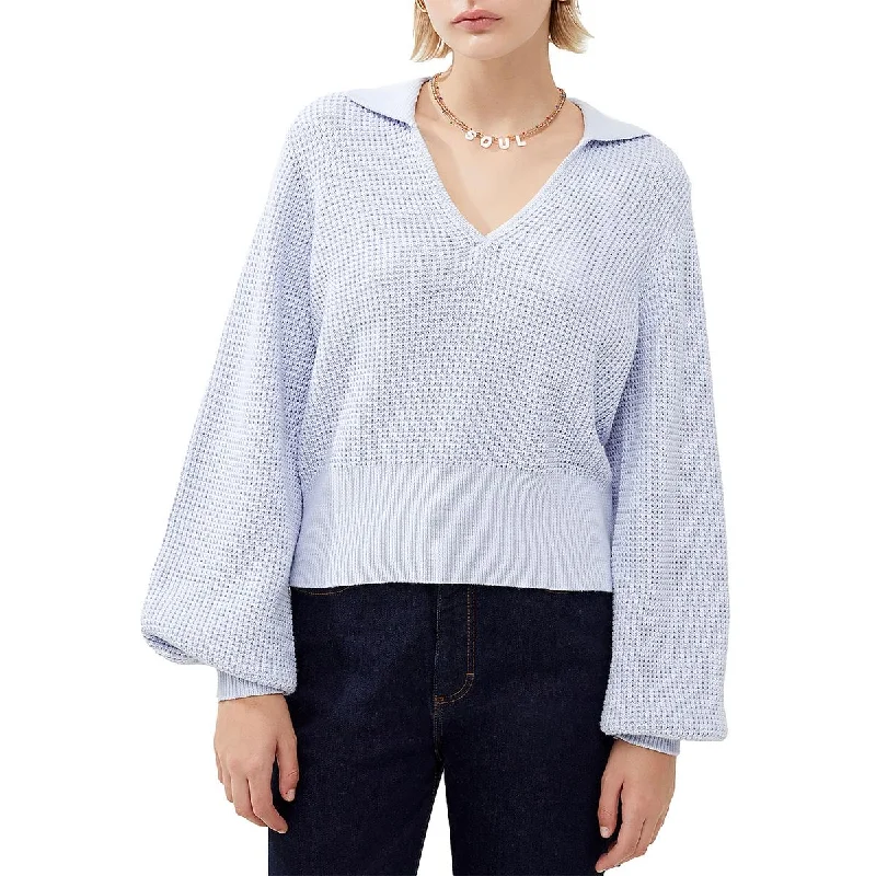 French Connection Womens Cotton Collared Pullover Sweater