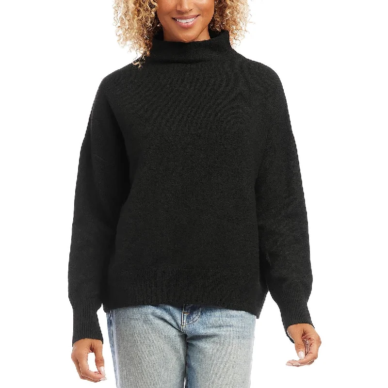 Karen Kane Womens Pullover Ribbed Trim Mock Turtleneck Sweater