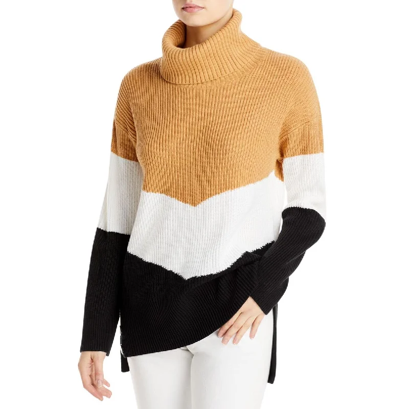 Karl Lagerfeld Paris Womens Colorblock Cowl Pullover Sweater