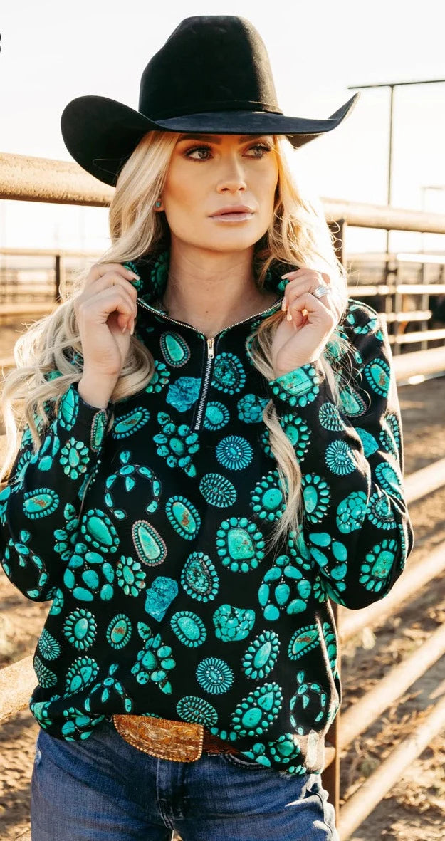 All The Turquoise Pullover Top