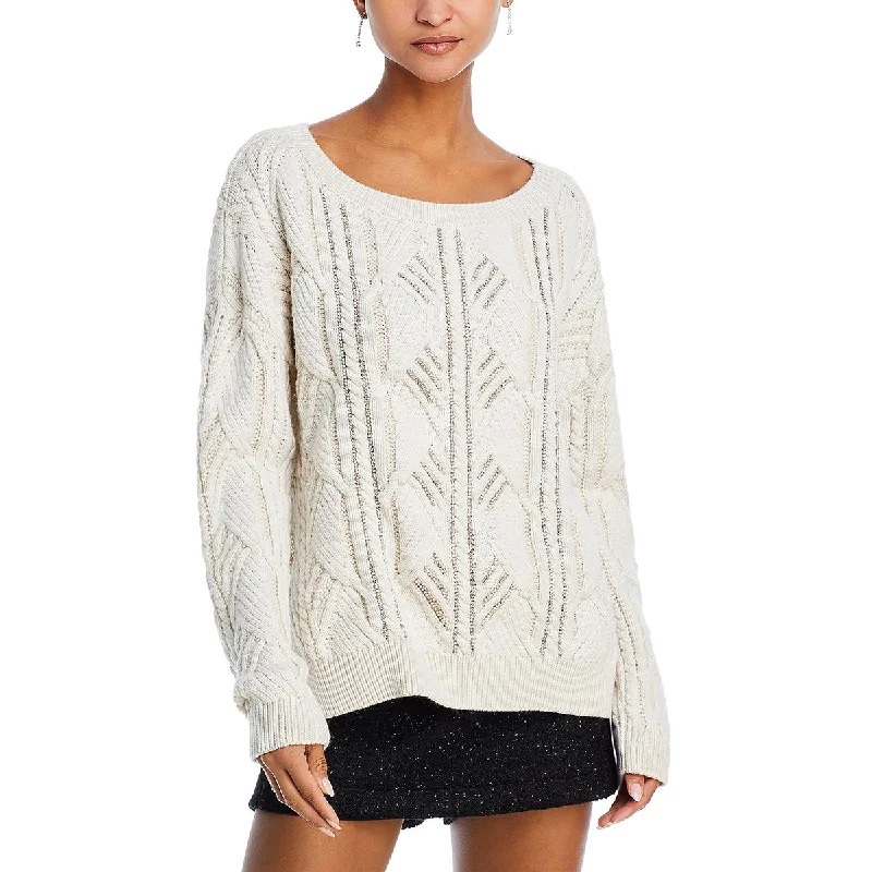 Ramy Brook Womens Lucille Wool Blend Long Sleeves Pullover Sweater