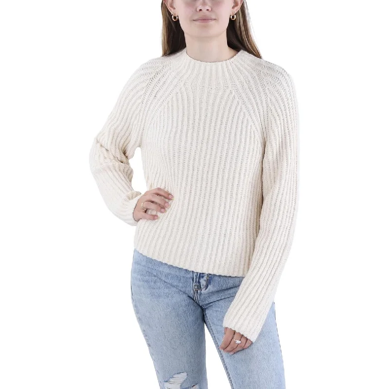 Vince Womens Mock-Neck Ribbed Pullover Sweater