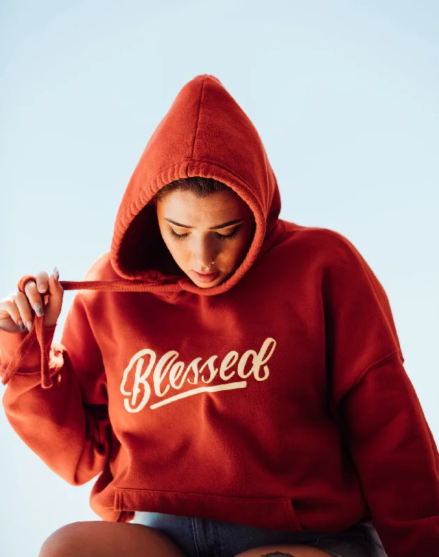 Blessed red brick pullover hoodie