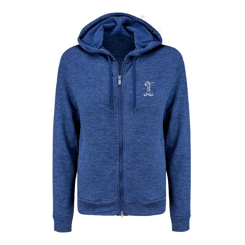 Peter Millar LPGA Women's Maven Performance Full-Zip Hoodie in Navy