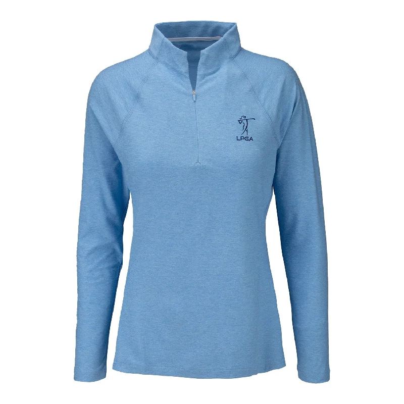 Peter Millar LPGA Women's Melange Raglan Sleeve Perth in Cottage Blue