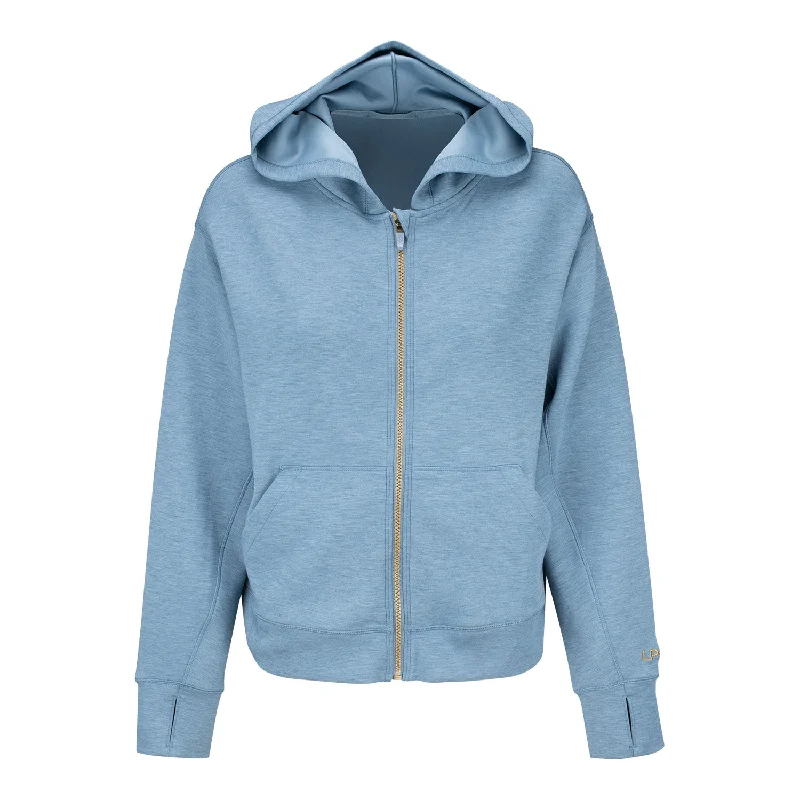 Rhone LPGA Full Zip Dream Cloud Hooded Sweatshirt in Blue Shadow