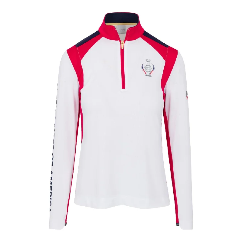 Dunning 2024 Solheim Cup U.S. Team Women's Quarter Zip Pullover in White