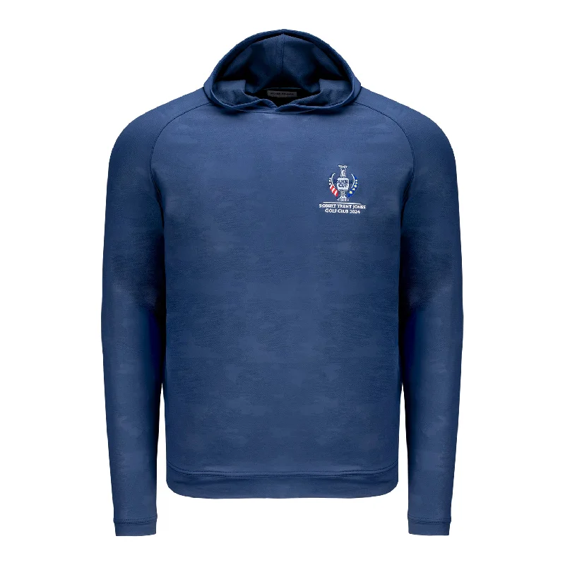 Peter Millar 2024 Solheim Cup Pine Camo Pattern Performance Hoodie in Navy