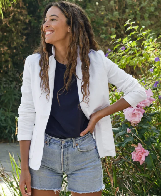 DUBLIN Italian Performance Denim Blazer in White