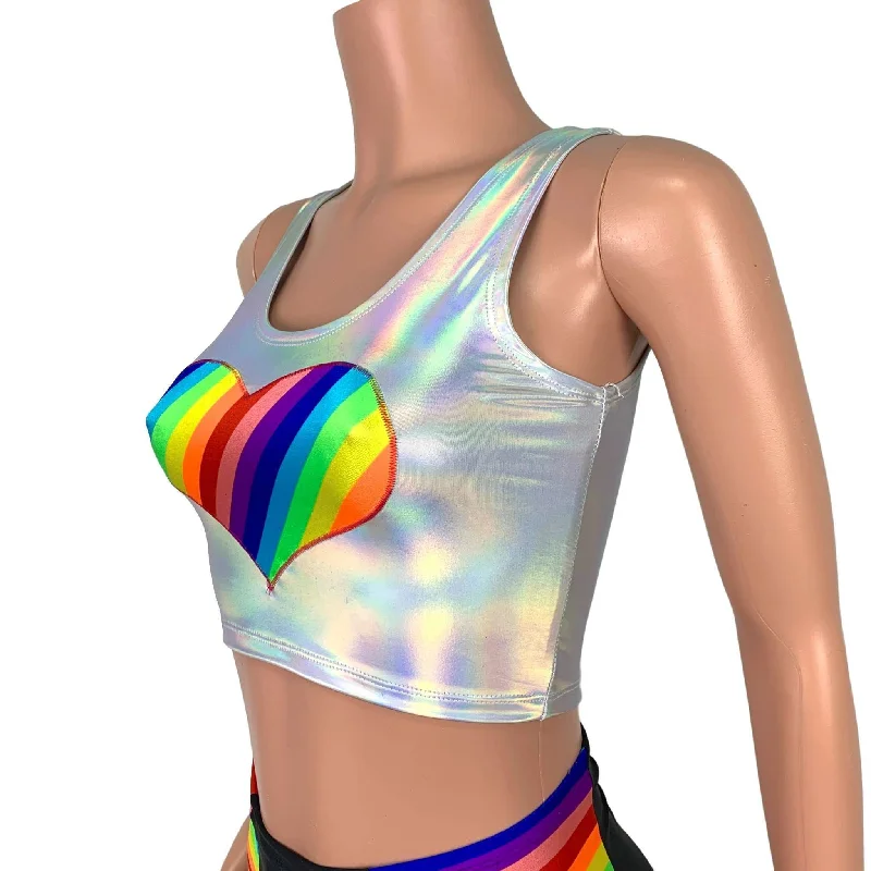 Rainbow Pride Heart Crop Top