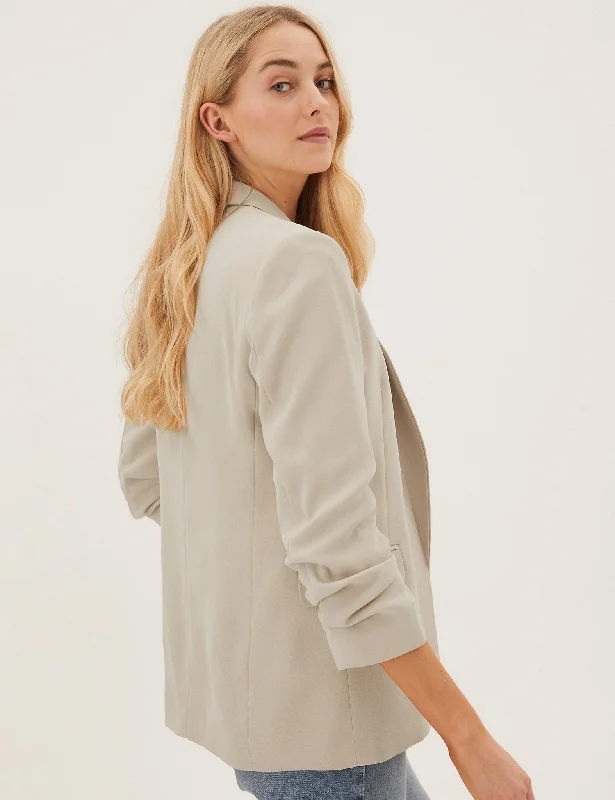 Ruched Sleeve Blazer