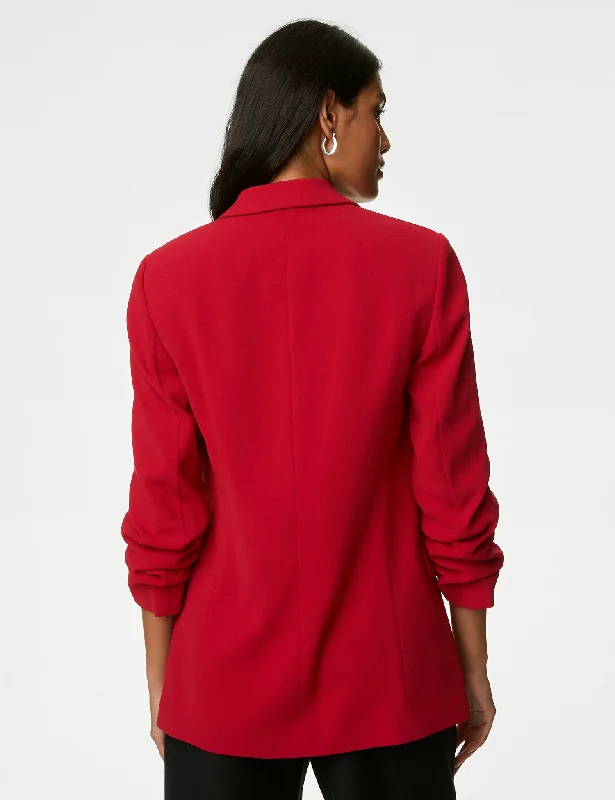 Ruched Sleeve Blazer