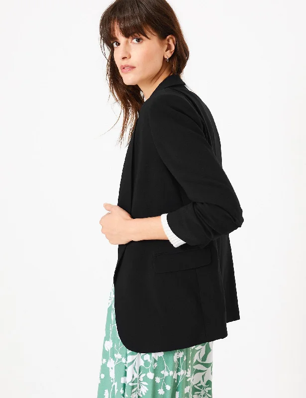 Ruched Sleeve Blazer