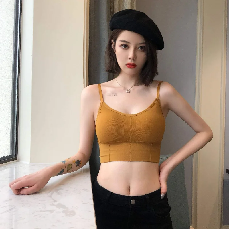 Women's Elastic shoulder strap Crop Top