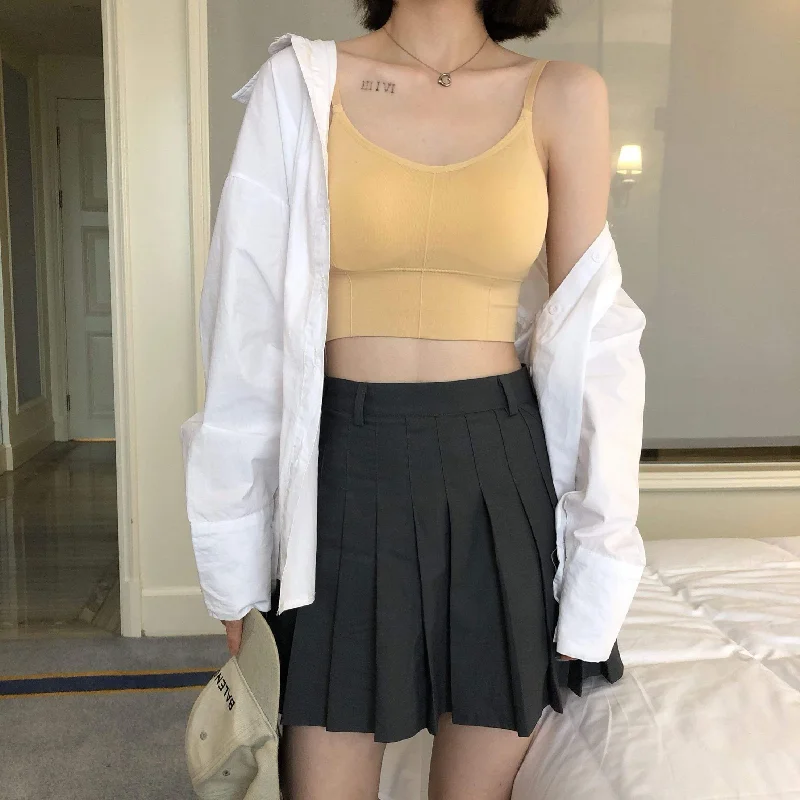 Women's Elastic shoulder strap Crop Top