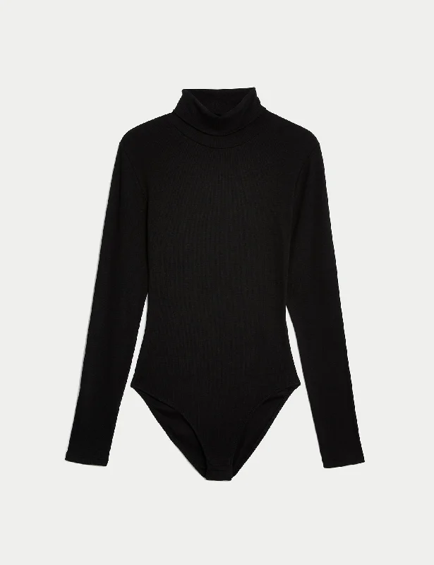 Cotton Rich Ribbed Slim Fit Bodysuit