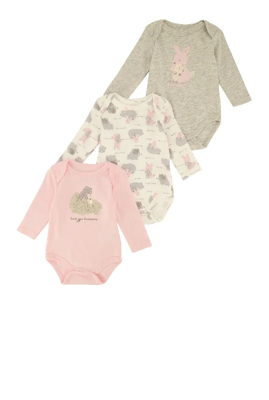 Baby Girls 0-9M Love You Forever Graphic Bodysuit Trio