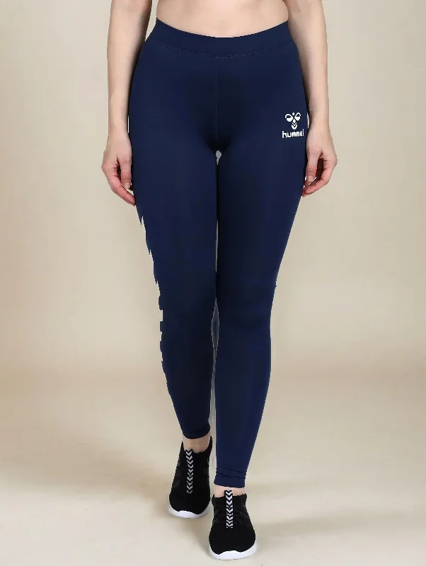 Sophia Women Polyester Blue Tight